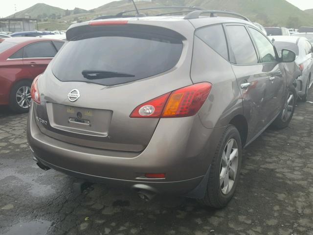 JN8AZ18U89W006067 - 2009 NISSAN MURANO S BROWN photo 4