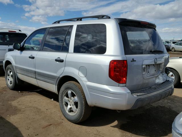 2HKYF18134H604168 - 2004 HONDA PILOT LX SILVER photo 3