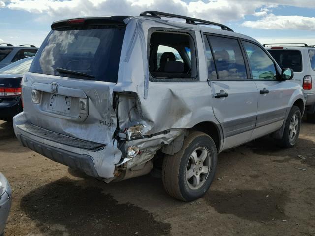 2HKYF18134H604168 - 2004 HONDA PILOT LX SILVER photo 4