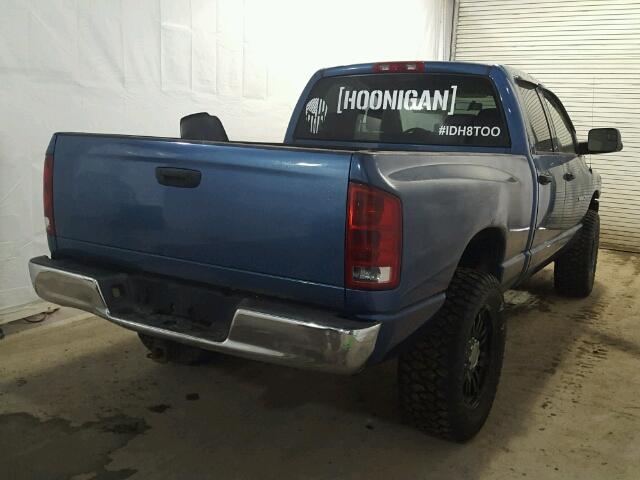 3D7KU28D14G188129 - 2004 DODGE RAM 2500 S BLUE photo 4