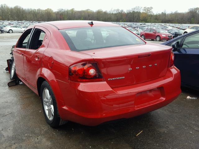 1C3CDZCB1CN167501 - 2012 DODGE AVENGER SX RED photo 3