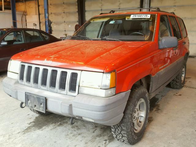 1J4GZ58YXTC376892 - 1996 JEEP GRAND CHER RED photo 2