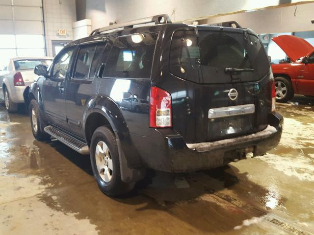 5N1AR18U07C646456 - 2007 NISSAN PATHFINDER BLACK photo 3