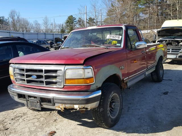 1FTEF14N5SLA65704 - 1995 FORD F150 RED photo 2