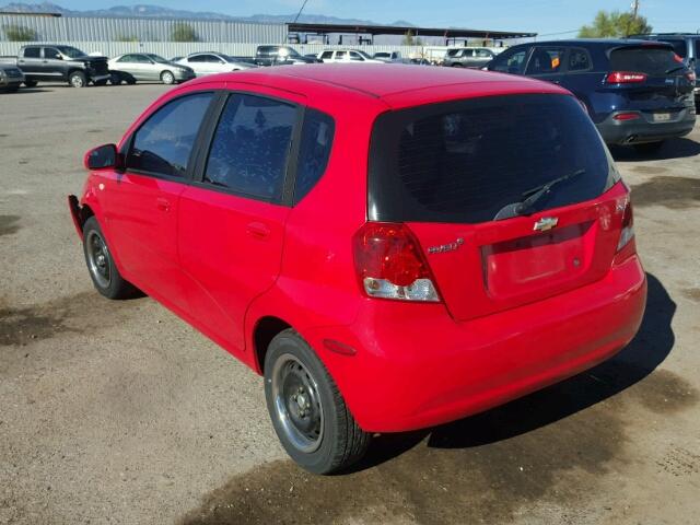 KL1TD66617B724737 - 2007 CHEVROLET AVEO BASE Czerwony zdjęcie 3