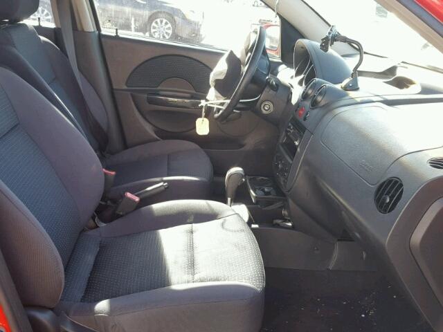 KL1TD66617B724737 - 2007 CHEVROLET AVEO BASE Czerwony zdjęcie 5