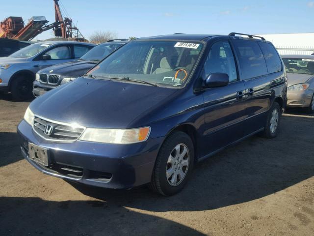 5FNRL18664B006583 - 2004 HONDA ODYSSEY EX BLUE photo 2