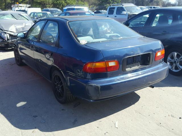 1HGEG8548SL021340 - 1995 HONDA CIVIC DX BLUE photo 3