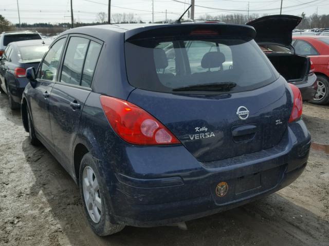 3N1BC13E57L408958 - 2007 NISSAN VERSA S BLUE photo 3