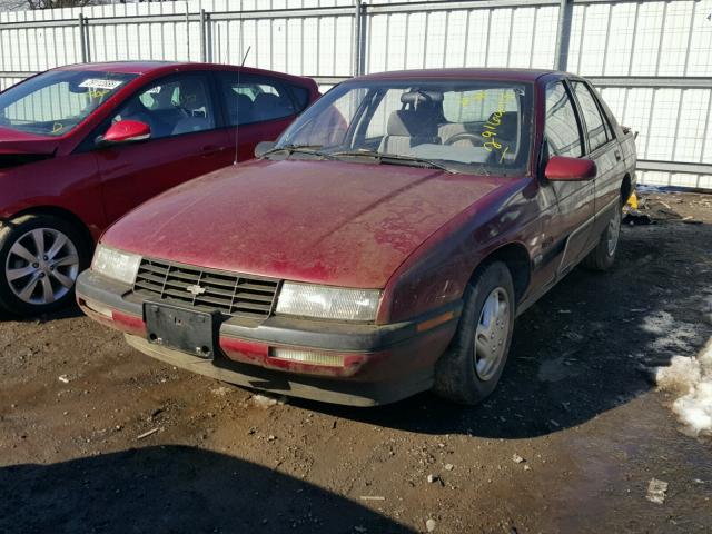 1G1LT64G4LE222636 - 1990 CHEVROLET CORSICA LT RED photo 2