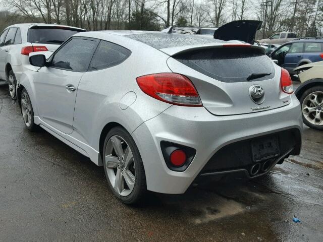 KMHTC6AE5DU117844 - 2013 HYUNDAI VELOSTER T SILVER photo 3