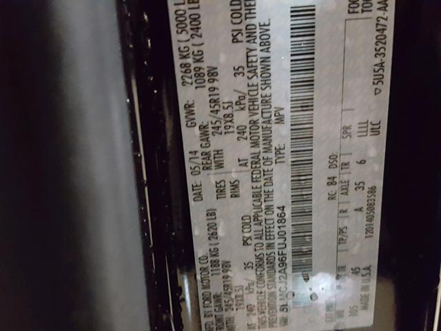 5LMCJ2A96FUJ01864 - 2015 LINCOLN MKC 紫色 照片 10