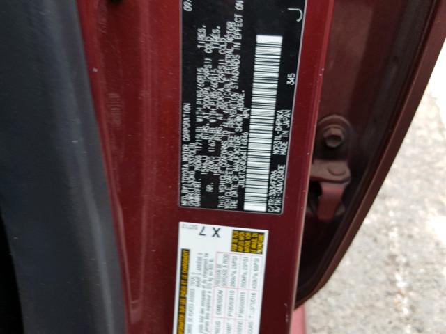 JTLKT324064114846 - 2006 TOYOTA SCION XB BURGUNDY photo 10