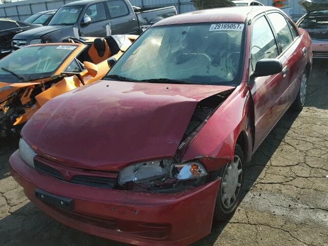 JA3AY26C01U020039 - 2001 MITSUBISHI MIRAGE ES RED photo 2