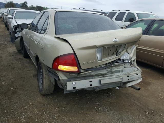 3N1CB51D91L465275 - 2001 NISSAN SENTRA XE TAN photo 3