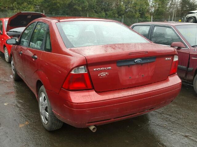 1FAFP34N85W204228 - 2005 FORD FOCUS ZX4 RED photo 3