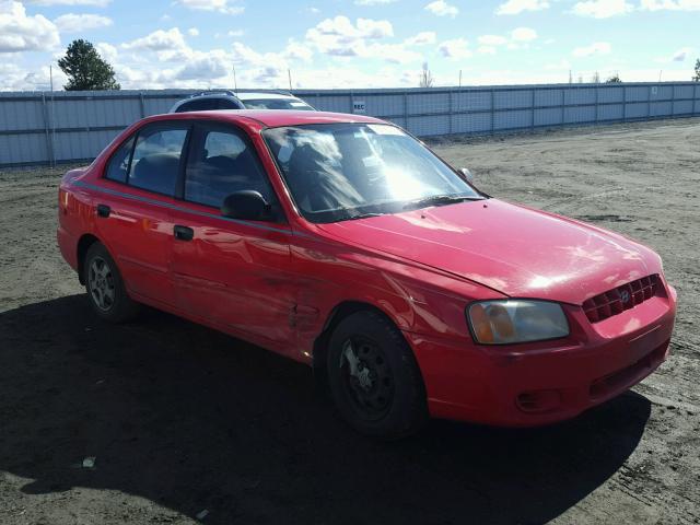 KMHCG45C22U397978 - 2002 HYUNDAI ACCENT GL RED photo 1