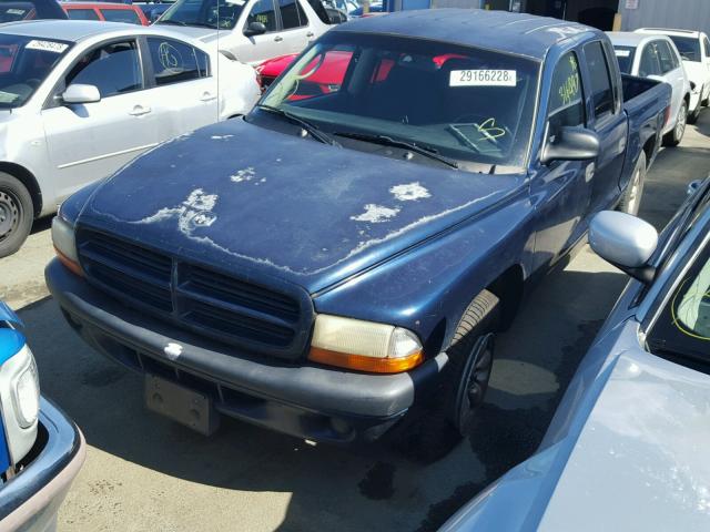 1D7HL38XX3S119833 - 2003 DODGE DAKOTA QUA BLUE photo 2