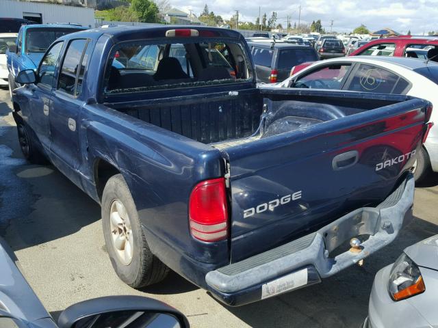 1D7HL38XX3S119833 - 2003 DODGE DAKOTA QUA BLUE photo 3