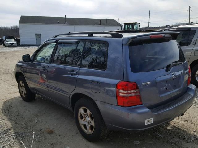 JTEGD21A530049409 - 2003 TOYOTA HIGHLANDER BLUE photo 3