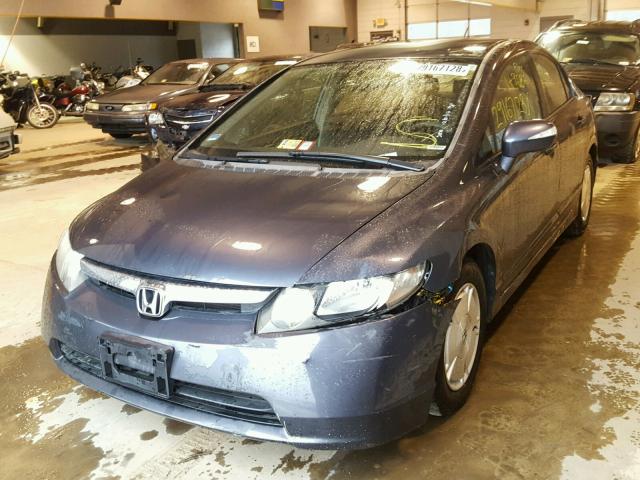 JHMFA36256S022959 - 2006 HONDA CIVIC HYBR BLUE photo 2