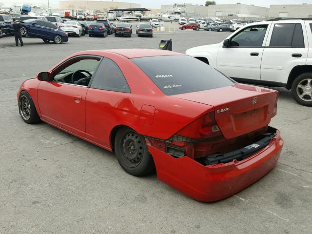 1HGEM229X2L039344 - 2002 HONDA CIVIC EX RED photo 3