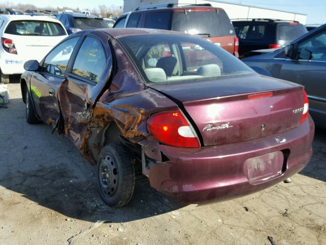 1P3ES46C7YD543763 - 2000 PLYMOUTH NEON BASE 紫色 照片 3