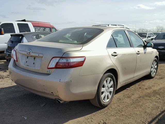 4T1BB46K39U071925 - 2009 TOYOTA CAMRY HYBR TAN photo 4