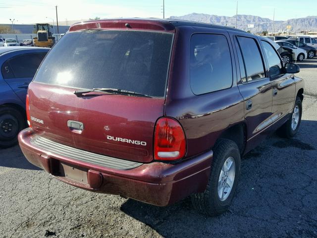 1B4HR38N52F165842 - 2002 DODGE DURANGO SP MAROON photo 4