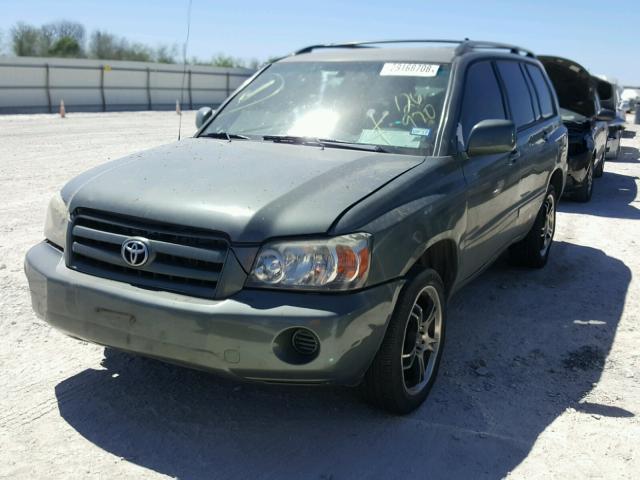 JTEGD21A450126970 - 2005 TOYOTA HIGHLANDER GREEN photo 2