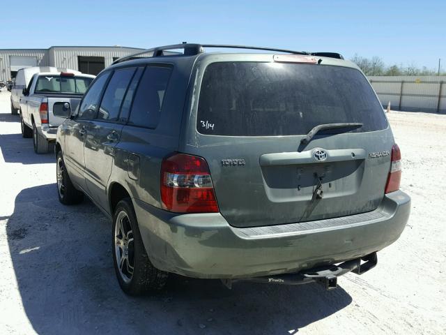 JTEGD21A450126970 - 2005 TOYOTA HIGHLANDER GREEN photo 3