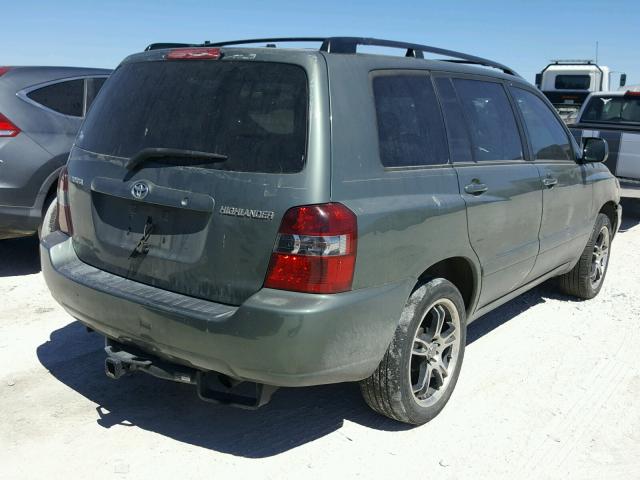 JTEGD21A450126970 - 2005 TOYOTA HIGHLANDER GREEN photo 4