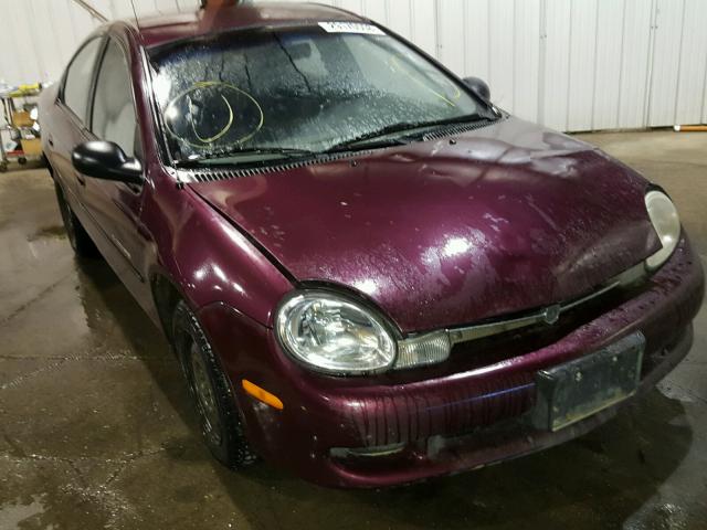 1B3ES46C1YD554078 - 2000 DODGE NEON BASE PURPLE photo 1