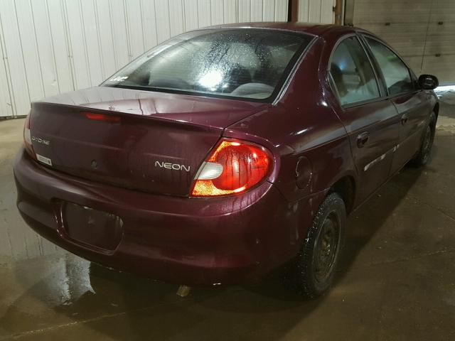 1B3ES46C1YD554078 - 2000 DODGE NEON BASE PURPLE photo 4