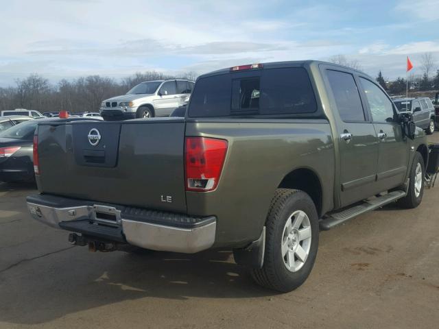 1N6AA07B74N589126 - 2004 NISSAN TITAN XE GREEN photo 4