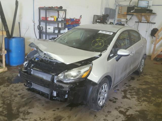 KNADM4A30D6293131 - 2013 KIA RIO LX SILVER photo 2