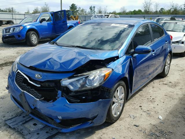 KNAFX4A67E5091811 - 2014 KIA FORTE LX BLUE photo 2