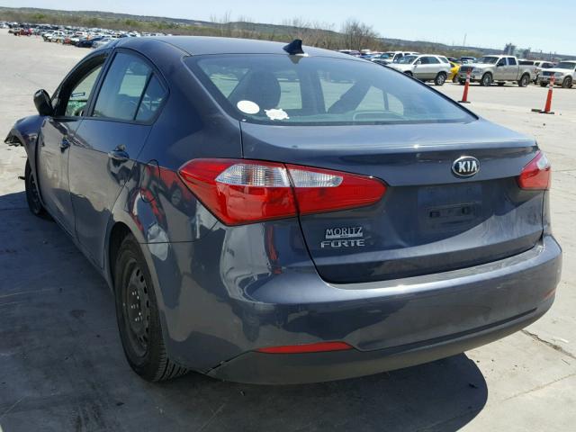 KNAFX4A65F5434228 - 2015 KIA FORTE LX GRAY photo 3