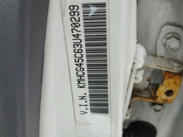 KMHCG45C63U470299 - 2003 HYUNDAI ACCENT GL WHITE photo 10