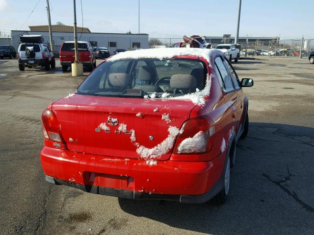 JTDBT123010141648 - 2001 TOYOTA ECHO RED photo 4