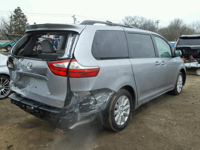 5TDDZ3DC4HS176989 - 2017 TOYOTA SIENNA XLE SILVER photo 4