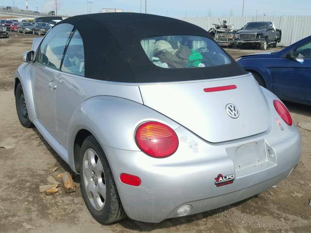 3VWCK21YX3M330489 - 2003 VOLKSWAGEN NEW BEETLE ვერცხლისფერი ფოტო 3