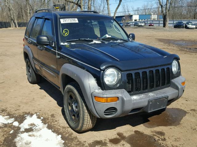 1J4GL48K94W270201 - 2004 JEEP LIBERTY SP BLACK photo 1