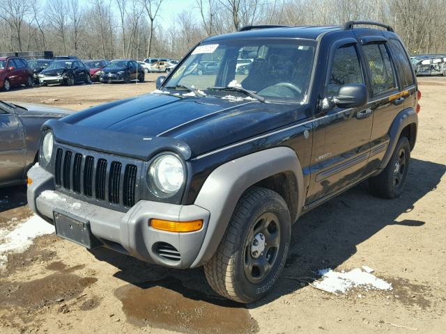 1J4GL48K94W270201 - 2004 JEEP LIBERTY SP BLACK photo 2