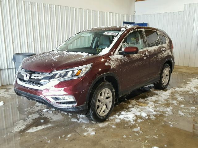 2HKRM4H57GH705927 - 2016 HONDA CR-V EX MAROON photo 2