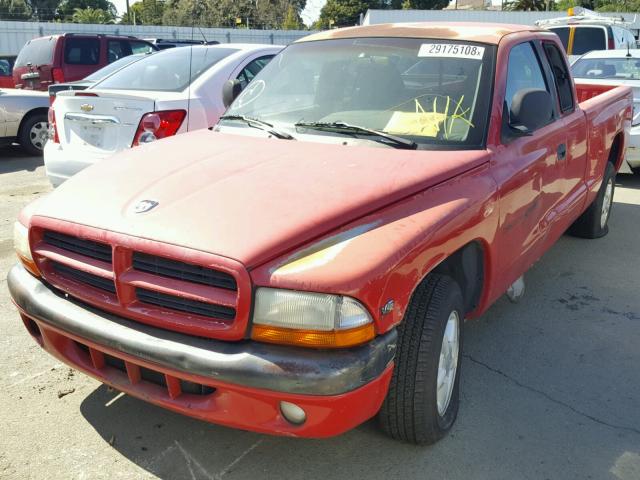 1B7GL23X2VS111459 - 1997 DODGE DAKOTA RED photo 2