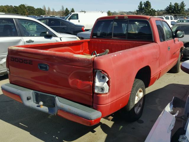 1B7GL23X2VS111459 - 1997 DODGE DAKOTA RED photo 4