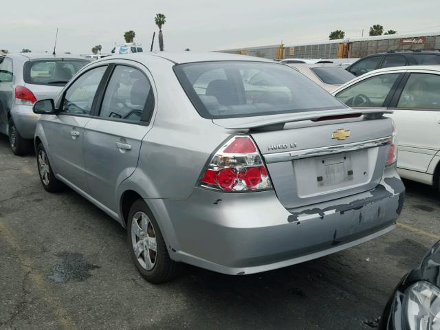 KL1TD56E59B403434 - 2009 CHEVROLET AVEO LS SILVER photo 3