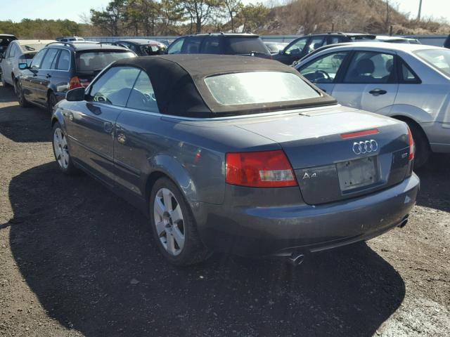 WAUAC48H83K021732 - 2003 AUDI A4 1.8 CAB GRAY photo 3