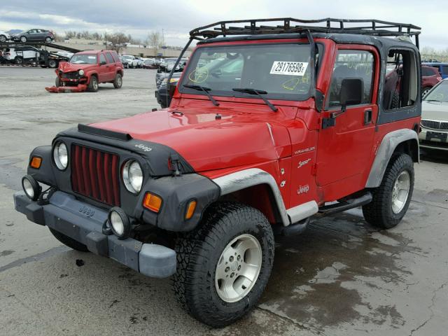 1J4FA49S02P721569 - 2002 JEEP WRANGLER / RED photo 2